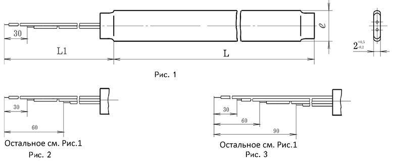 Габаритные размеры термопреобразователей ТСМ-0387