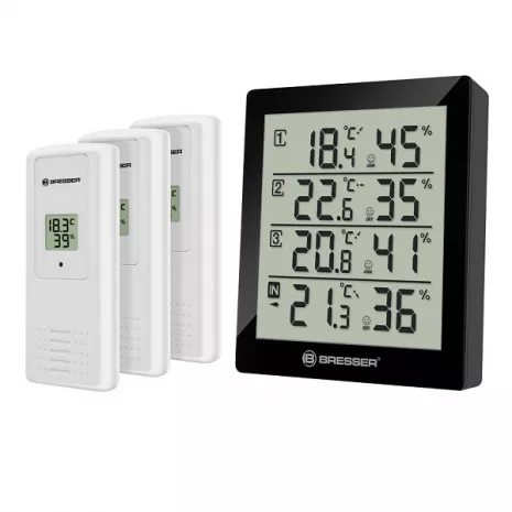 Термометр-гигрометр Bresser Temeo Hygro Quadro black фото 1